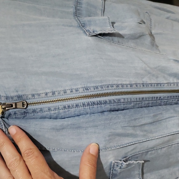 Ava & Viv Lyocell Chambray Shacket Sz 4X - Picture 4 of 13